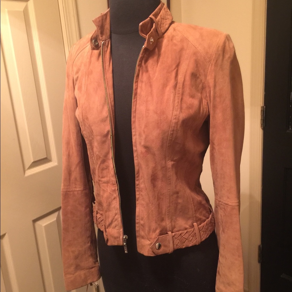 Cache 100% goat suede fringe jacket